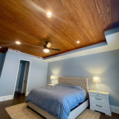 interior painting and stain wood ceiling